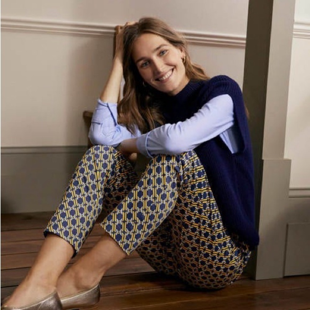 Boden Danby Pull-on chain print ankle stretch pants size 4P - Picture 15 of 15
